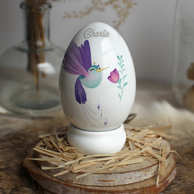Oeuf en porcelaine Colibri (personnalisable) Gaëlle Duval