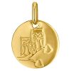 Médaille ronde Chouette 14 mm (or jaune 750°) - Premiers Bijoux
