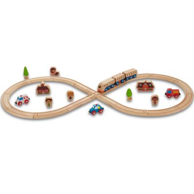 Set de train en bois - circuit forme 8 EverEarth