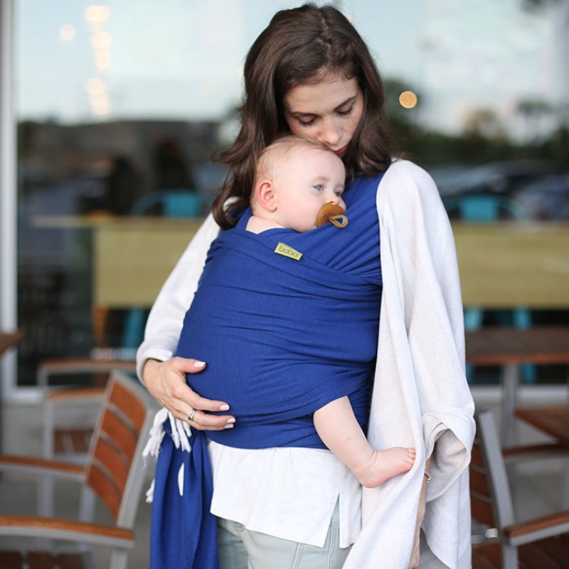 Echarpe de portage Boba Wrap bambou bleu Boba