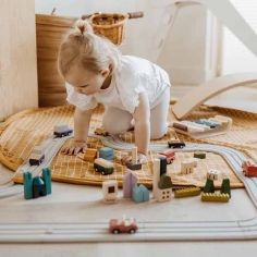 Sac à jouets 2 en 1 Noomad Original Organic Grid Mustard