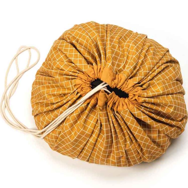 Sac à jouets 2 en 1 Noomad Original Organic Grid Mustard Play&Go Produit 3