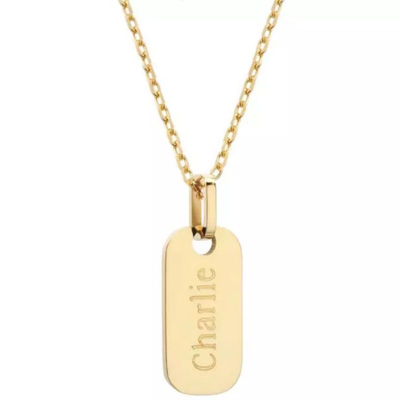 Collier chaîne Petite plaque personnalisable (plaqué or) Petits trésors Produit 1