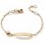 Variation Doré du produit Gourmette rectangle Cœur (or jaune 375°) de la marque Baby bijoux
