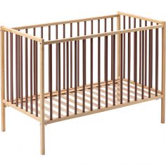 Lit à barreaux en bois Rémi hybride vieux rose (60 x 120 cm) - Combelle