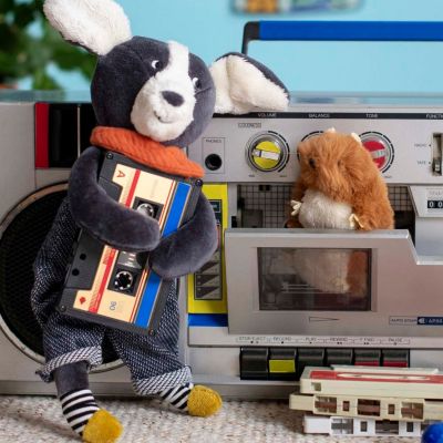 Peluche chien Puce bleu Puce et Pilou (26 cm)