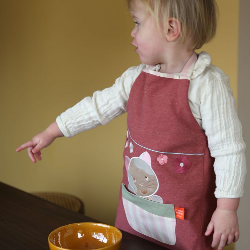 Tablier Les Copains d'abord Chat personnalisable (2-6 ans) L'oiseau bateau Ambiance 2