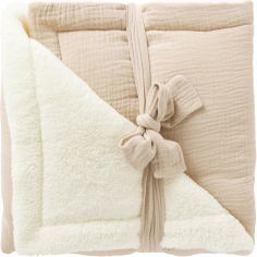 Couverture polaire double gaze de coton biscuit (70 x 100 cm) - BB & Co