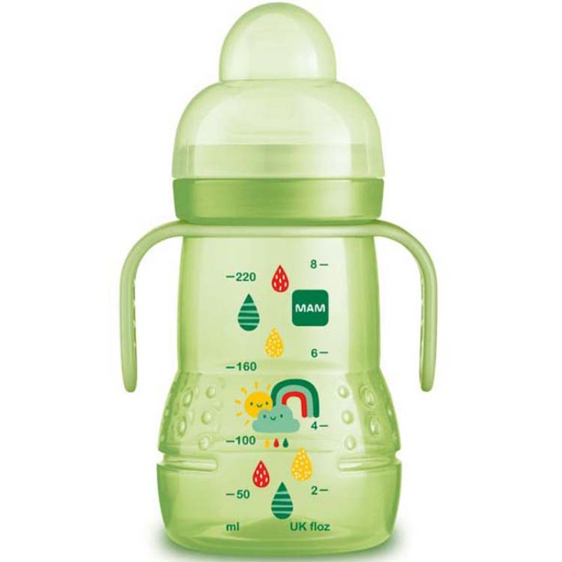 Biberon de transition Space Love vert - débit 3 rapide (220 ml) MAM