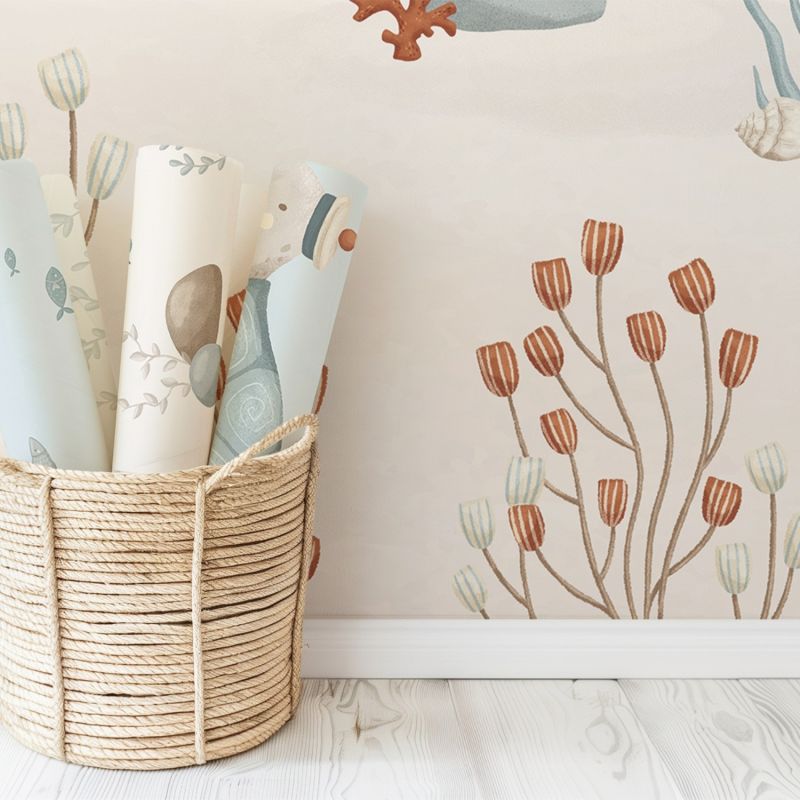 Papier peint panoramique Fonds marins pieuvre et tortue (2m x 3m) Lilipinso Ambiance 7