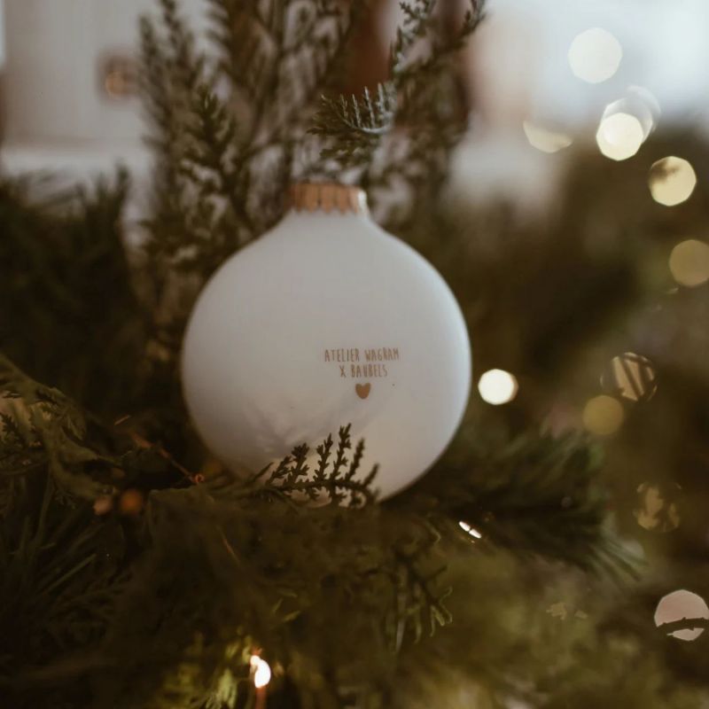 Boule de Noël Coeur doré (personnalisable) Baubels Ambiance 6