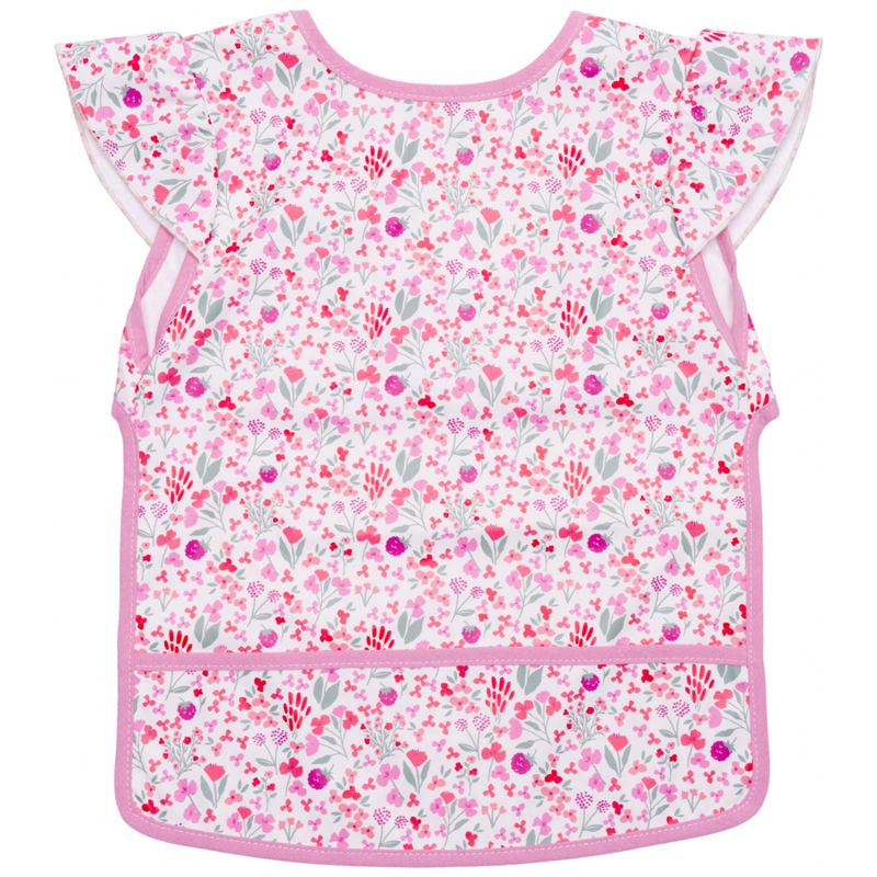 Bavoir intégral en tissu imperméable souple liberty rose et framboise BB & Co Produit 1
