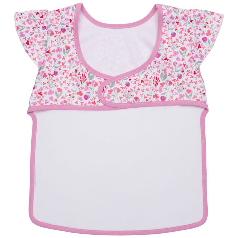 Bavoir intégral en tissu imperméable souple liberty rose et framboise BB & Co Produit 2
