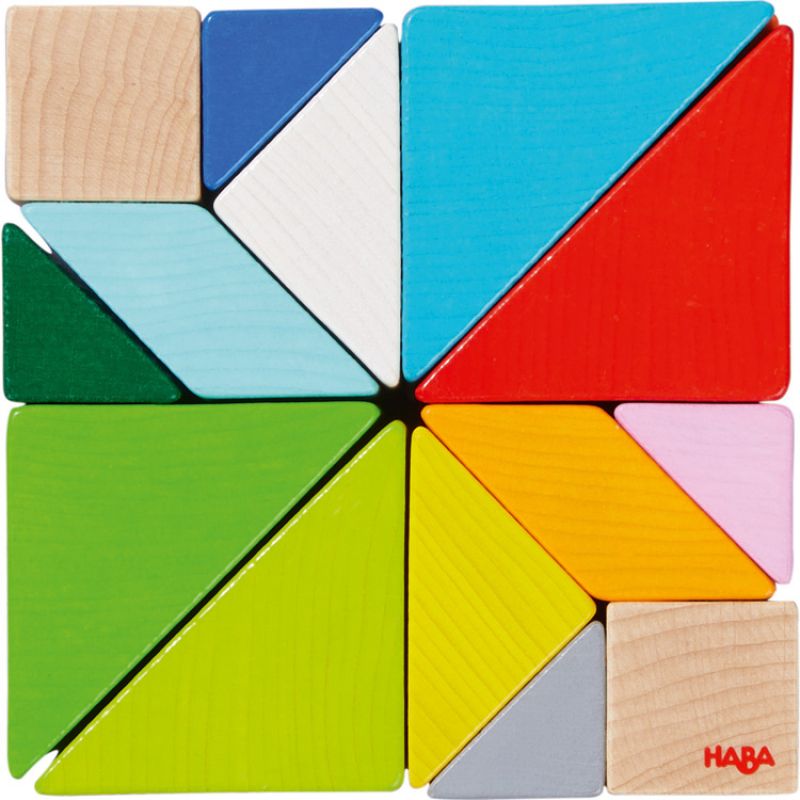 Jeu d'assemblage en 3D Cube Tangram (21 pièces) Haba