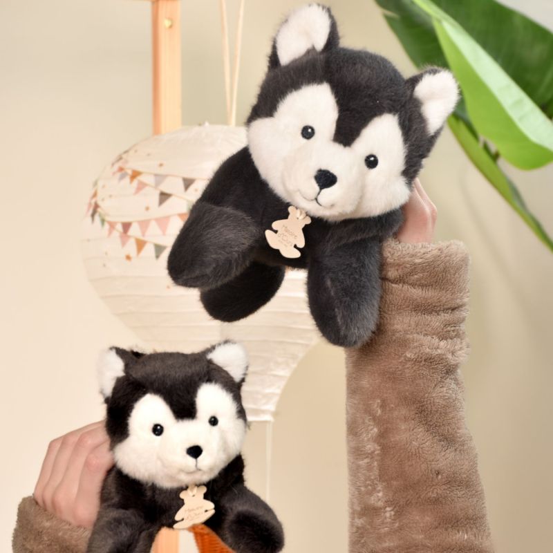 Peluche LES P'TITS RELAX Loup gris (22 cm) Histoire d'Ours Ambiance 4