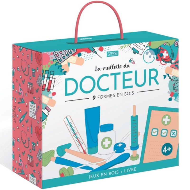 Mallette livre + jouets en bois Le docteur Sassi Junior