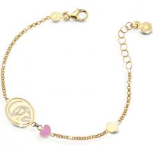 Bracelet madone et coeur rose (or jaune 375°)  par leBebé