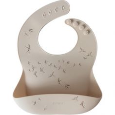 Bavoir en silicone à poche Hirondelles Sable - Zakuw