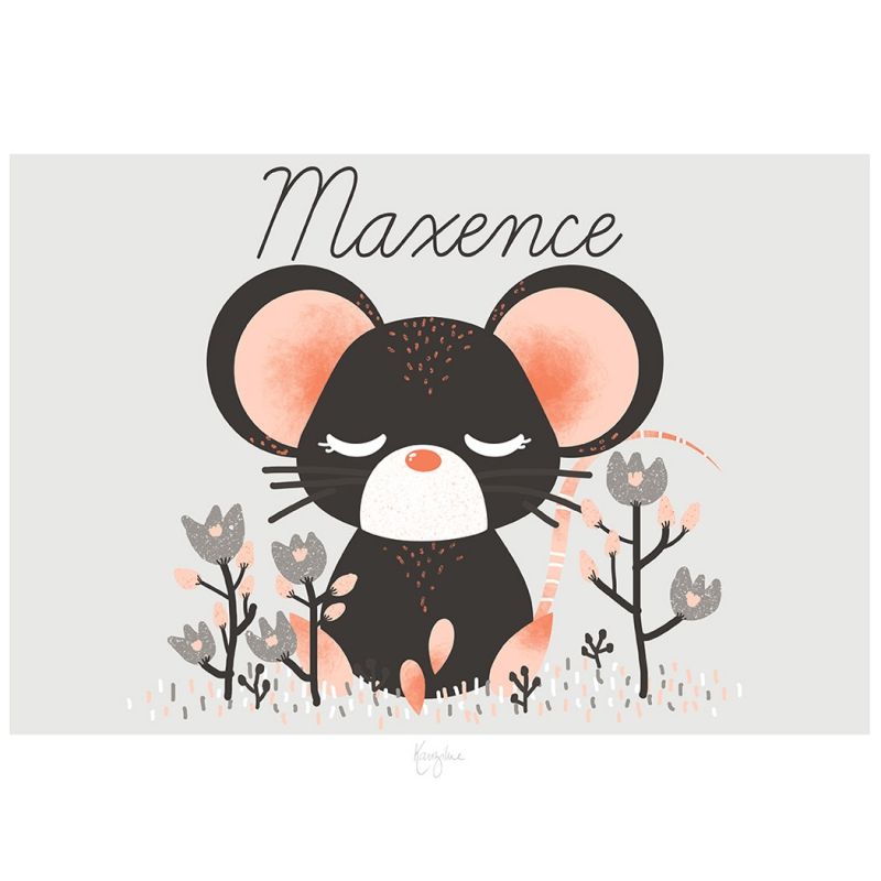 Affiche A3 Les Animignons la souris (personnalisable) Kanzilue