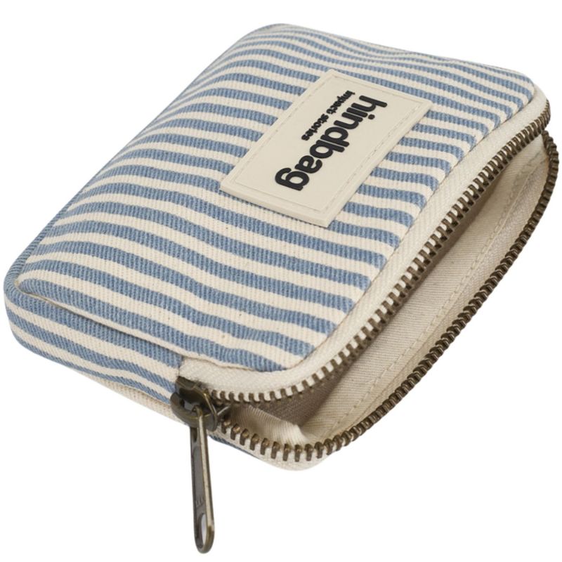 Porte-monnaie Lili Rayures Fines Bleu Hindbag Produit ouvert 4
