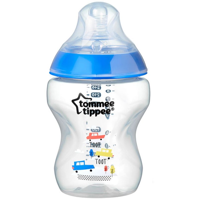 Biberon Closer to nature décoré bleu (260 ml) Tommee Tippee
