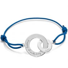 Bracelet enfant sur cordon Anneaux entrelacés personnalisable (argent 925°)  par Merci Maman