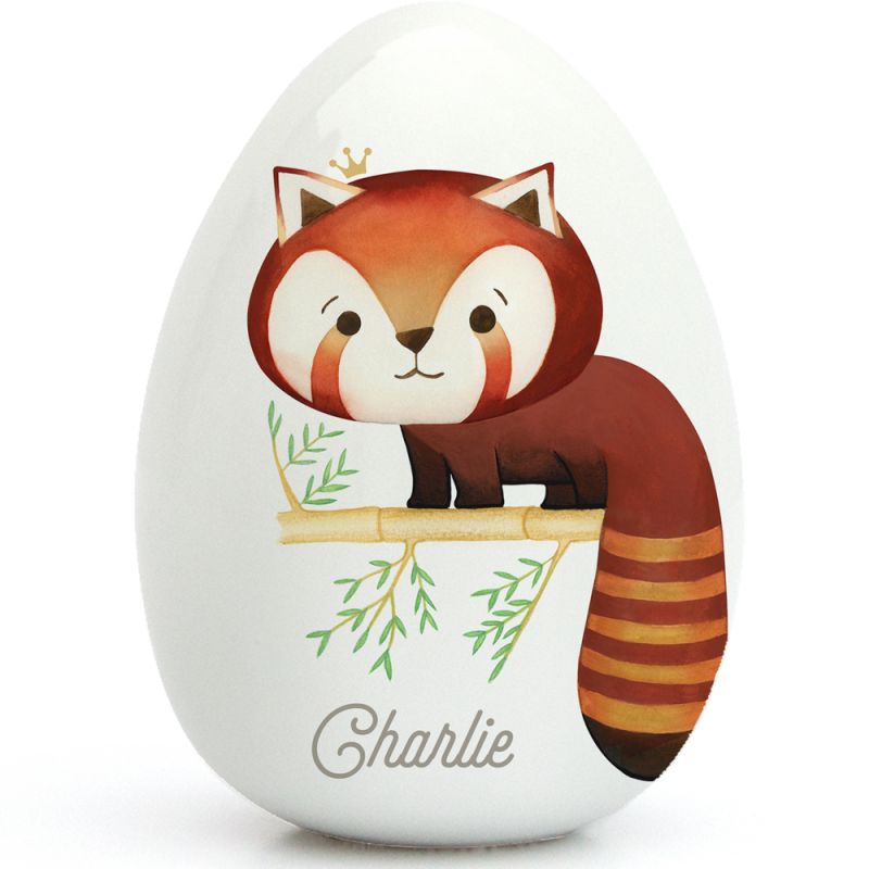 Oeuf en porcelaine Panda roux (personnalisable) Gaëlle Duval