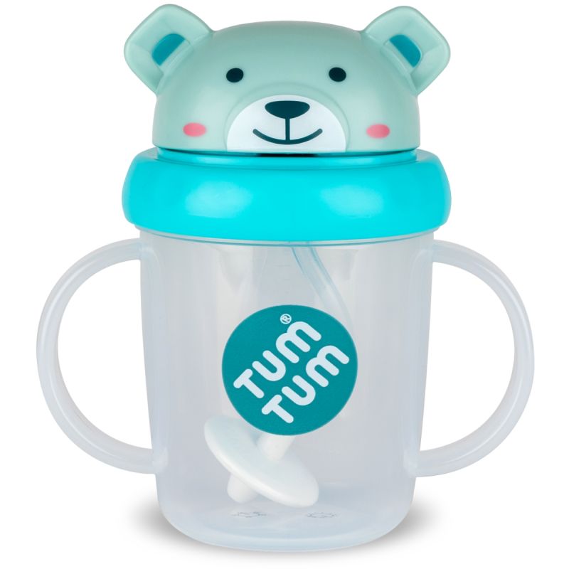 Tasse antifuite avec paille lestée Ourson bleu (200 ml) TUM TUM Produit 1