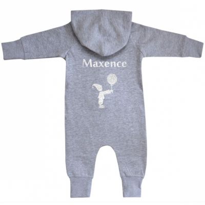 Combinaison hiver façon sweat grise personnalisable (18-24 mois) Les Griottes
