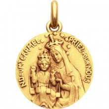 Médaille Vierge Mont Carmel (or jaune 750°)  par Becker