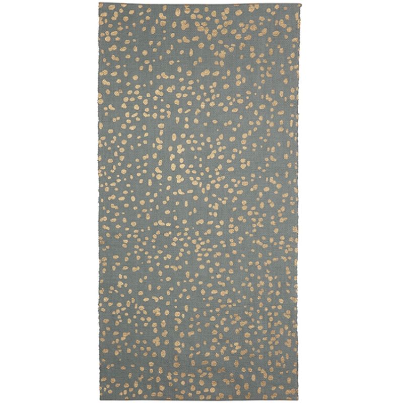 Tapis vert à pois dorés Dottie (70 x 140 cm) Kids Depot
