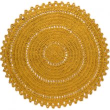 Tapis rond Gypsy coton jaune (120 cm)  par Varanassi