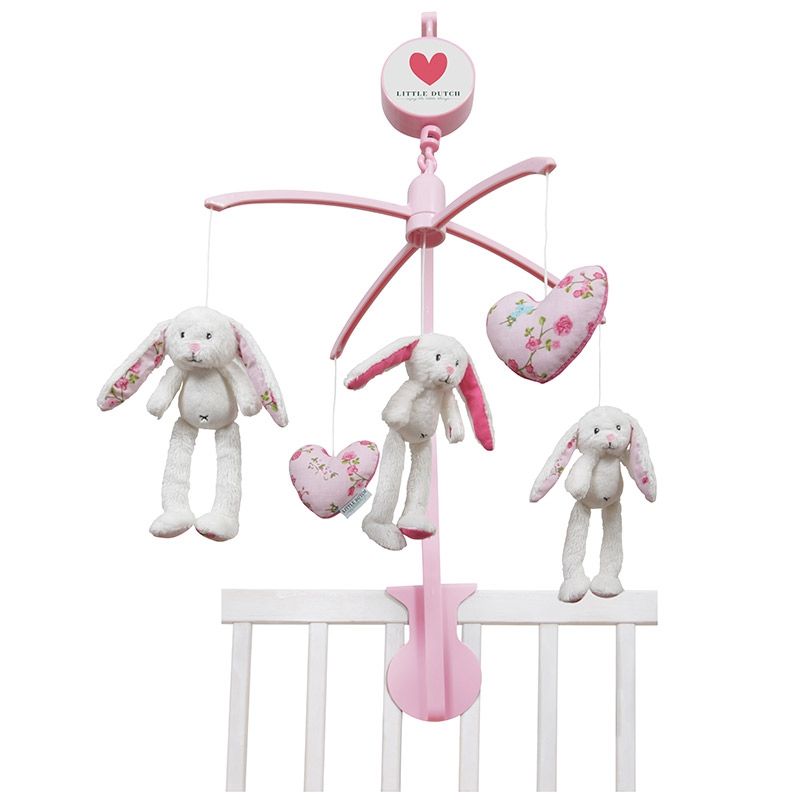 Mobile musical lapin Pink Blossom Little Dutch