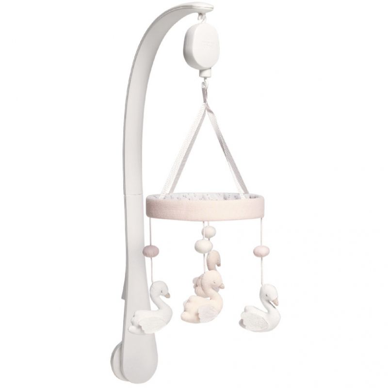 Mobile musical Welcome to the world cygne rose Mamas and Papas