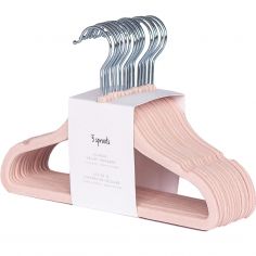 Lot de 15 cintres en velours rose - 3 sprouts