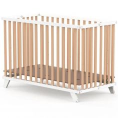 Lit pliant en bois Mayla Naturel-Blanc (60 x 120 cm) - Geuther