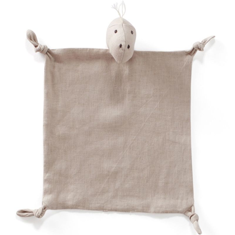 Doudou attache sucette en lin Dino Neo beige Kid's Concept
