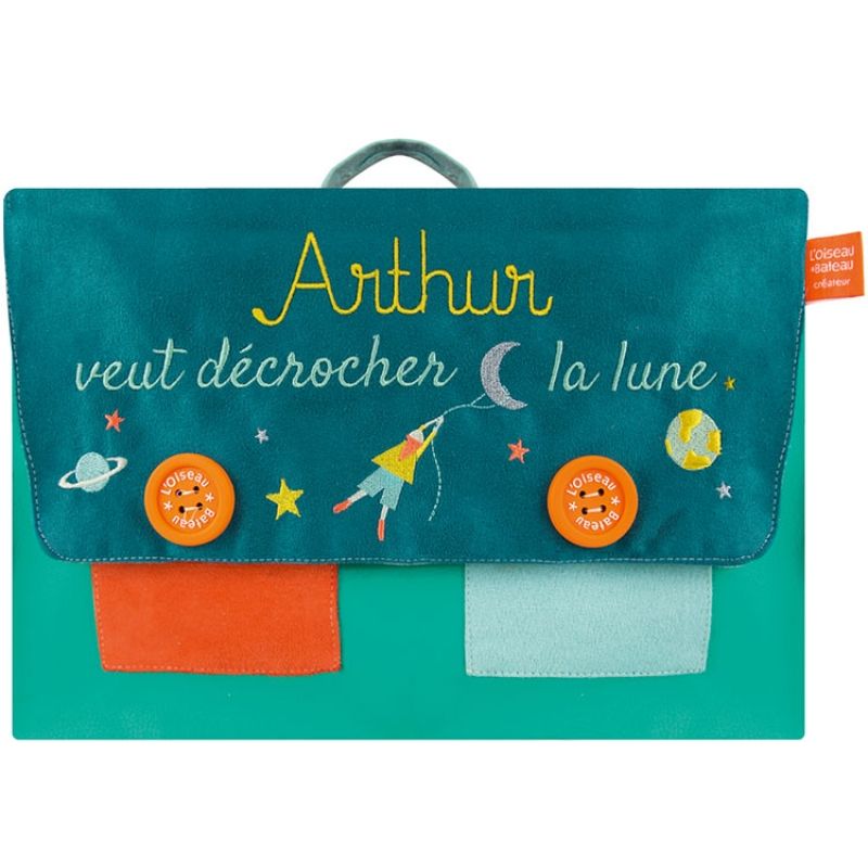 Cartable Veut décrocher la lune (personnalisable) L'oiseau bateau