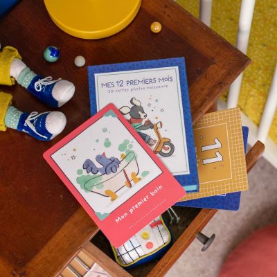 Cartes Mes 12 premiers mois Puce et Pilou