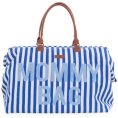 Sac à langer Mommy Bag rayures bleu électrique-bleu clair - Childhome