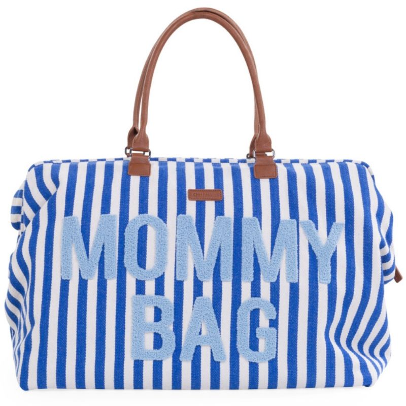 Sac à langer Mommy Bag rayures bleu électrique/bleu clair Childhome Produit 1 grande taille