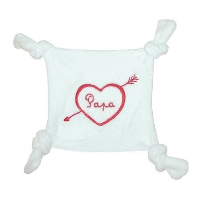 Doudou plat velours brodé Papa BB & Co