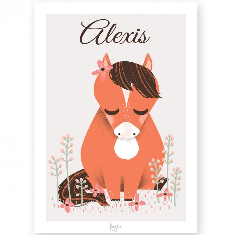 Carte A5 Les Animignons le cheval (personnalisable) Kanzilue