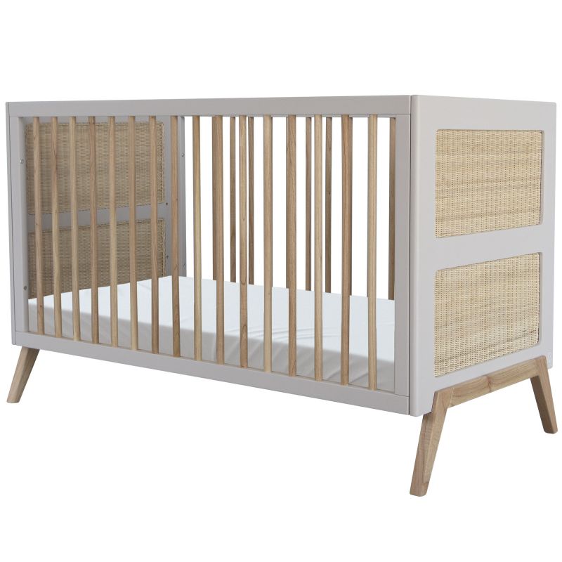 Pack duo lit bébé évolutif et côtés de lit Marelia gris lune (70 x 140 cm) Théo