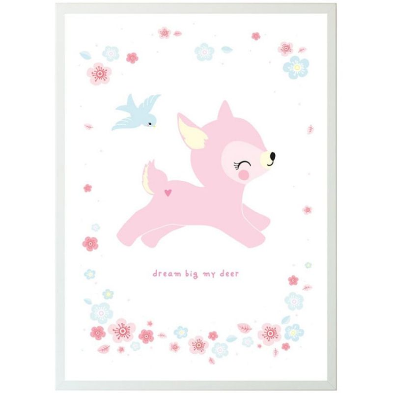 Affiche faon rose (50 x 70 cm) A Little Lovely Company
