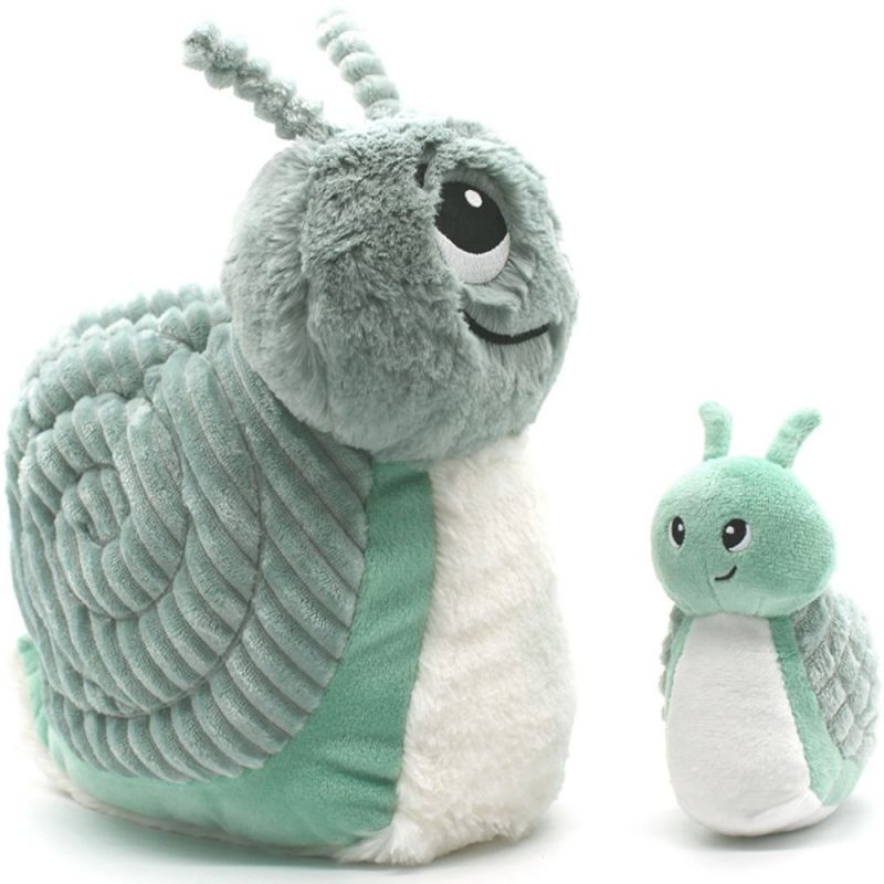 Peluche Speedou l'escargot maman et bébé menthe (25 cm) Les Déglingos