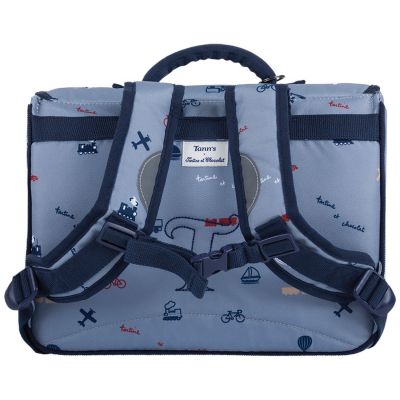 Cartable maternelle x Tartine et Chocolat Globe-Trotter Bleu (33 cm)