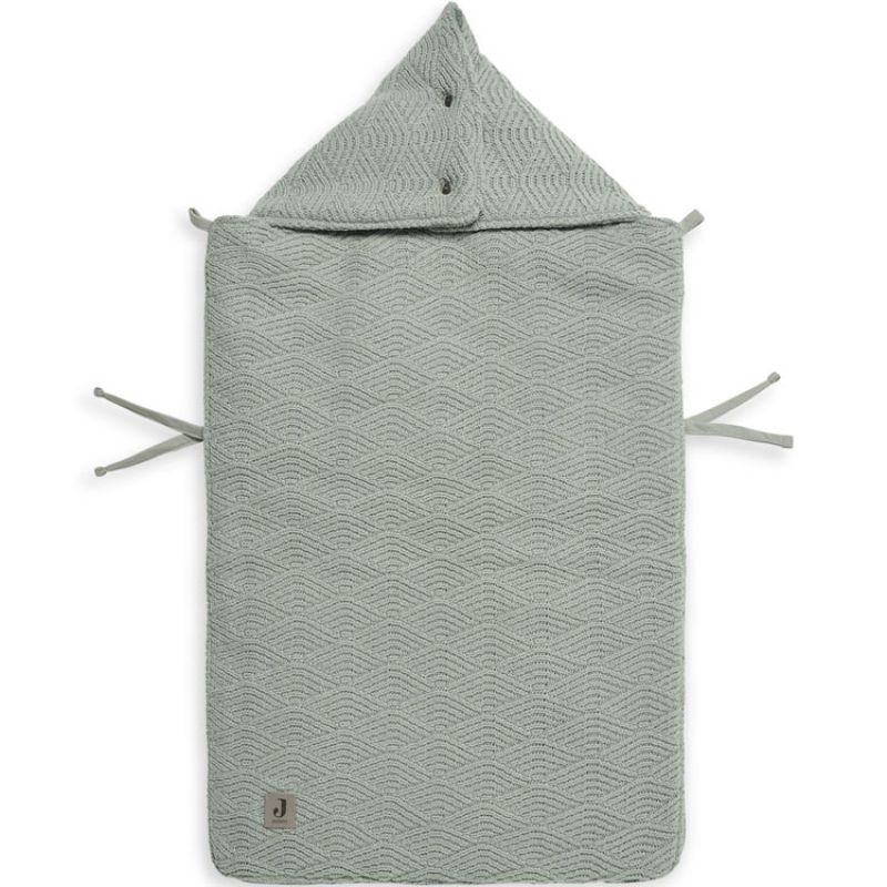 Nid d'ange passe sangle en tricot River knit vert cendre (78 cm) Jollein