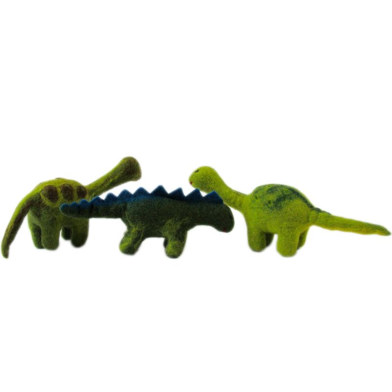 Lot de 3 dinosaures moyens en feutrine Papoose