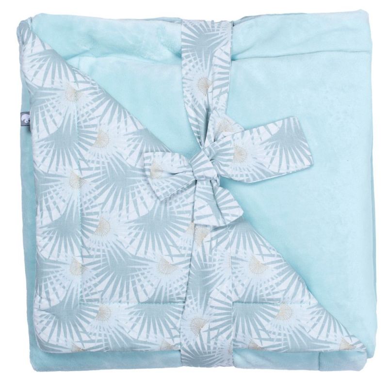 Couverture polaire Palmier céladon Luxe Minky (70 x 100 cm) BB & Co